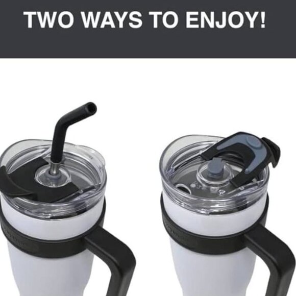 HYDRAFLOW Capri 40oz Tumbler with Straw & Handle – Clay - Picture 3 of 3